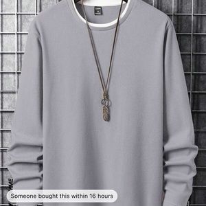 Manfinity Homme Men Solid Waffle Knit 2 In 1 Tee